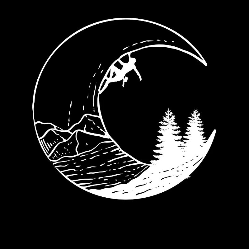 Mond und Bergsteiger