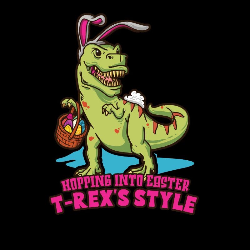T-rex de Pâques Dinosaure T-rex drôle de Pâques