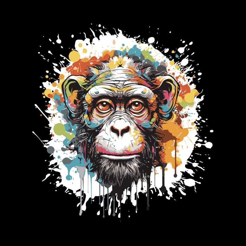 Monkey Pop Art Head