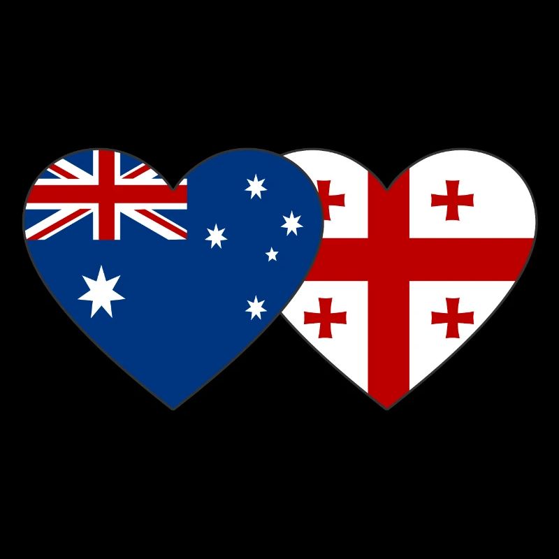 Australien Georgien Flagge Herz