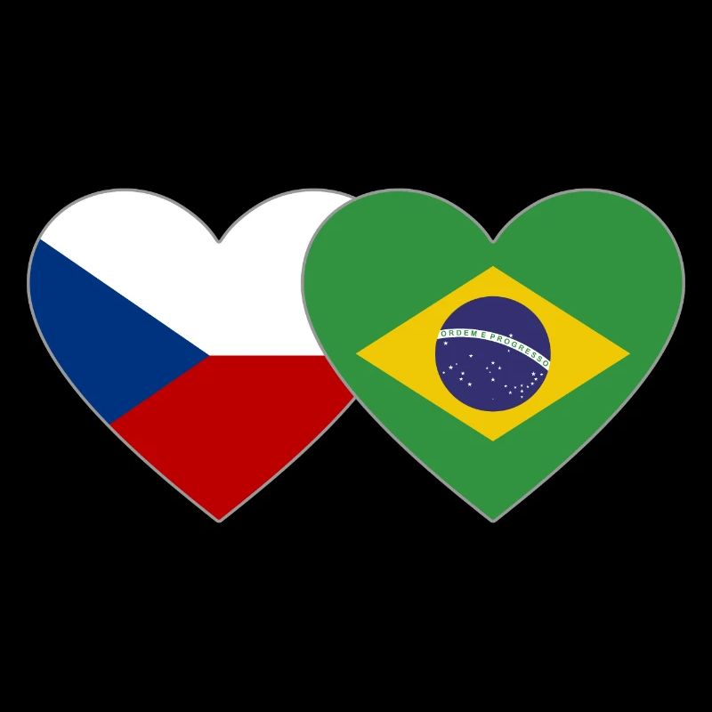 République tchèque Brésil Flag Heart
