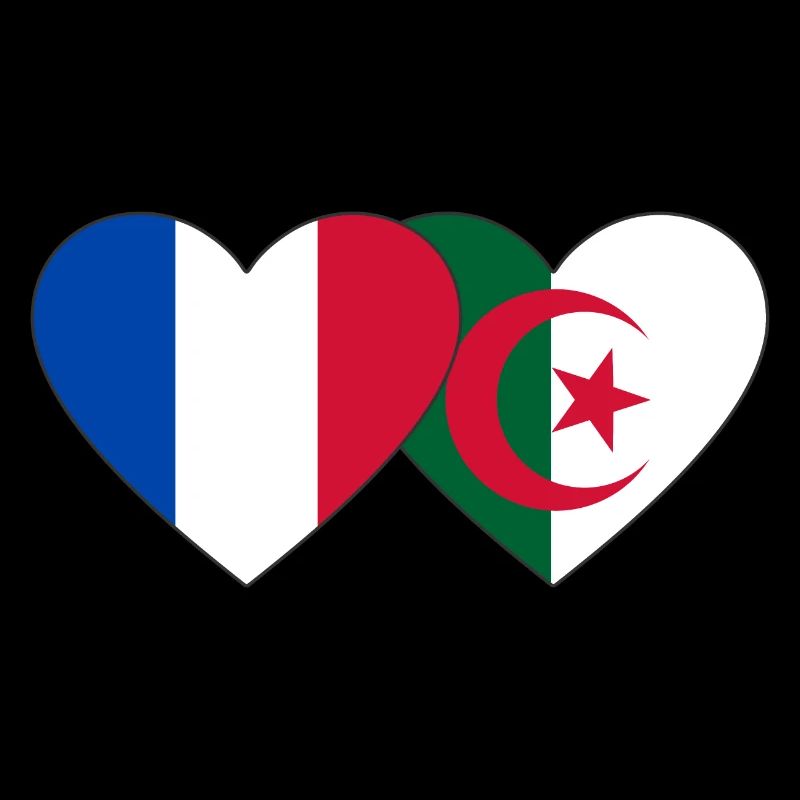 France Algérie Drapeau Coeur