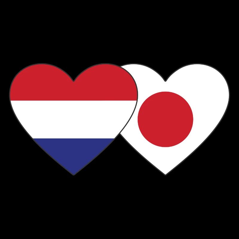 Cœur de drapeau du Japon de Hollande