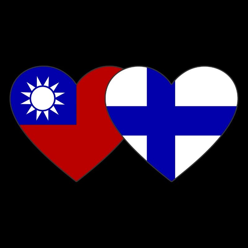 Taiwan Finlande Flag Heart