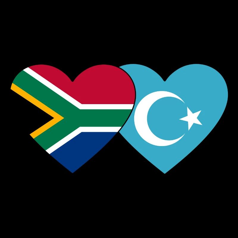 Südafrika Uiguren Flagge Herz