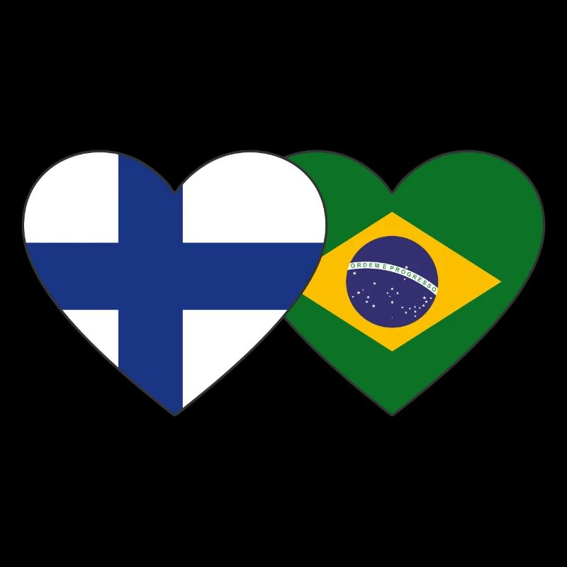 Finlande Brésil Flag Heart