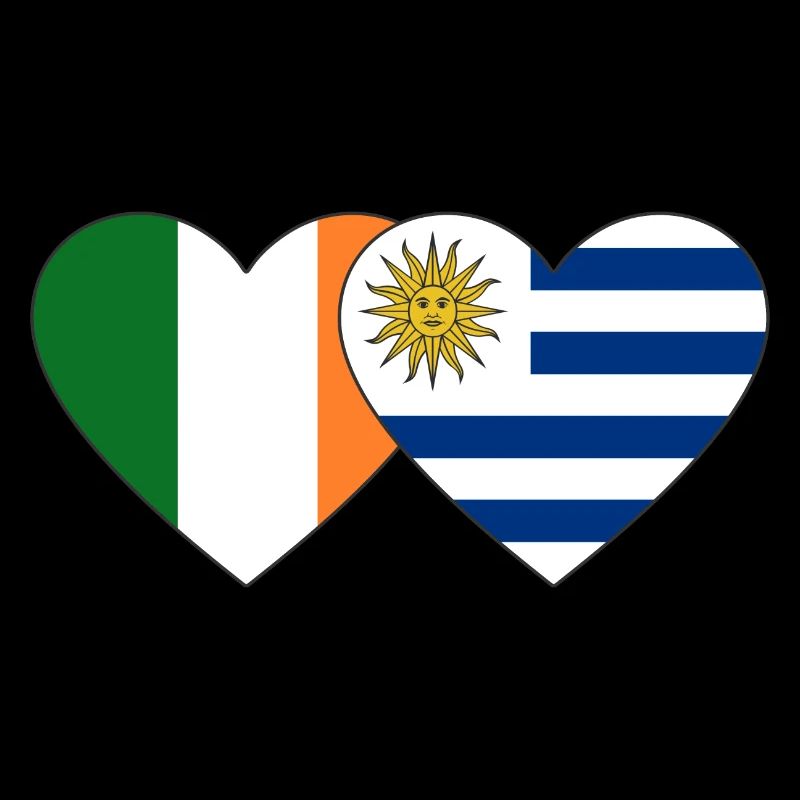 Irland Uruguay Herz Flagge