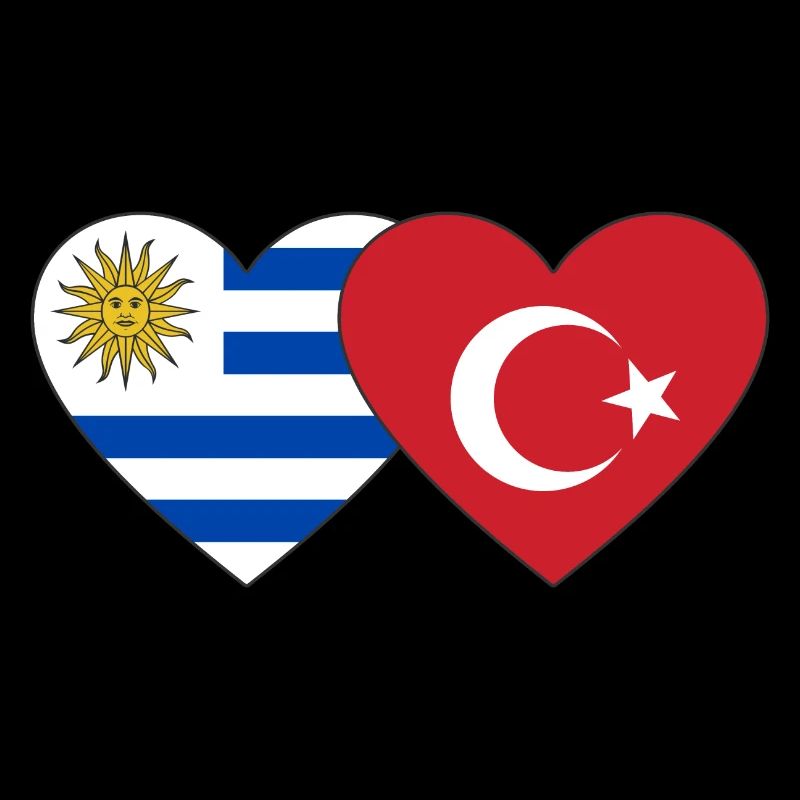 Uruguay Turquie Drapeau du cœur