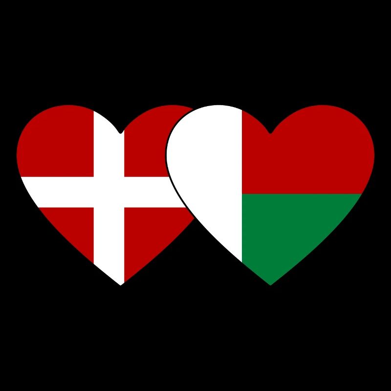 Danemark Madagascar Drapeau du Cœur