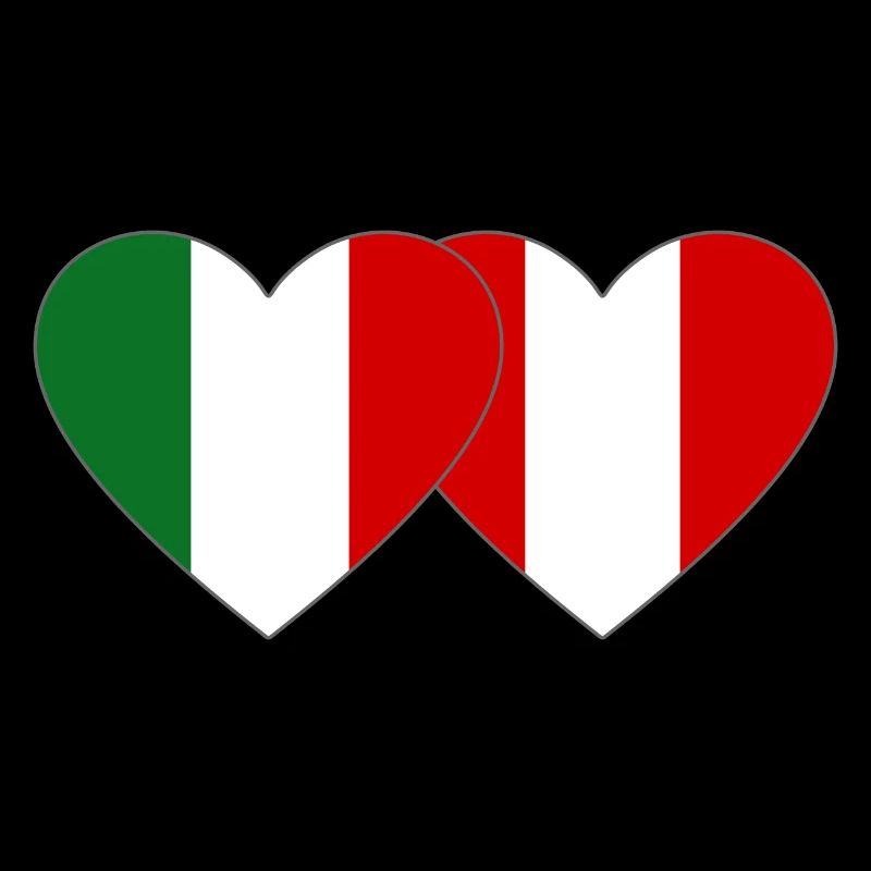 Italien Peru Herz Flagge