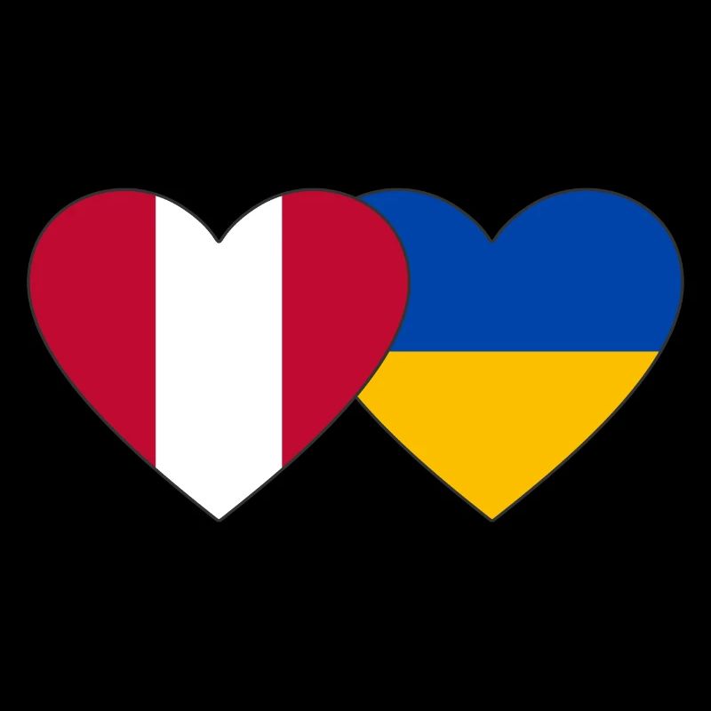 Pérou Ukraine Drapeau du cœur
