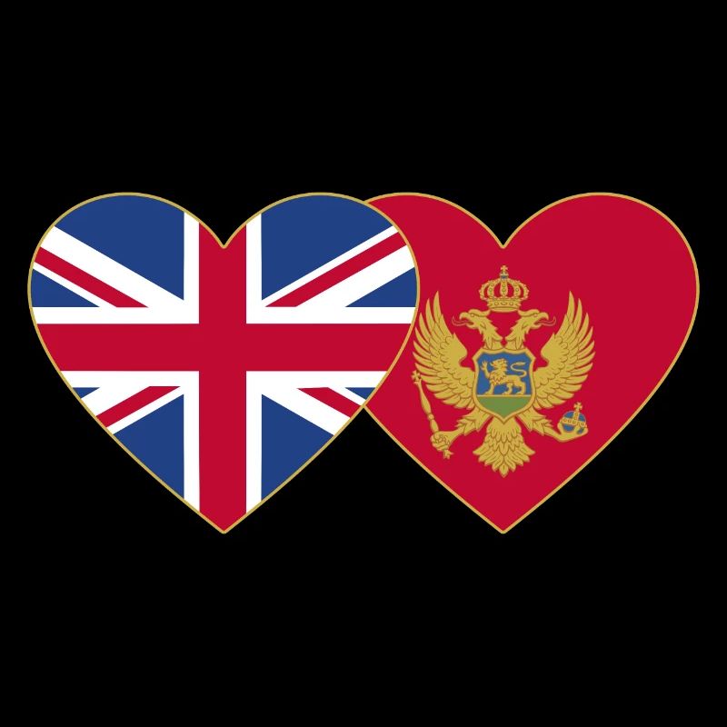 Angleterre Monténégro drapeau