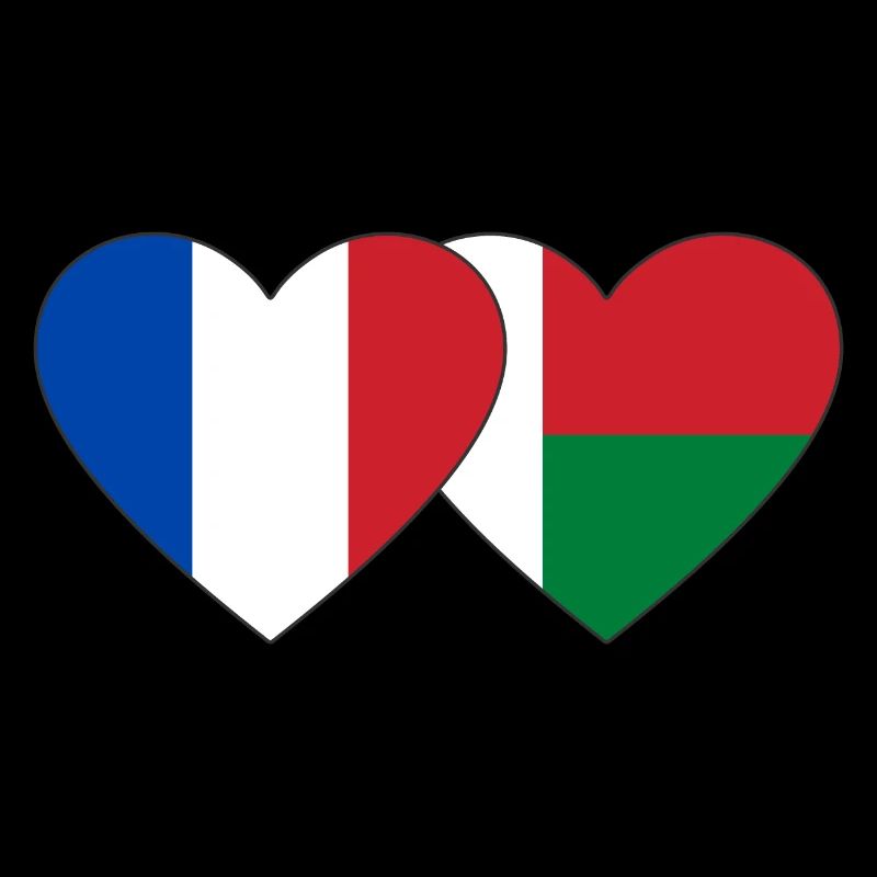 France Madagascar drapeau coeur