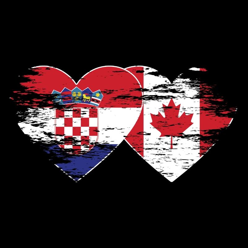 Croatie Canada drapeau coeur utilisé