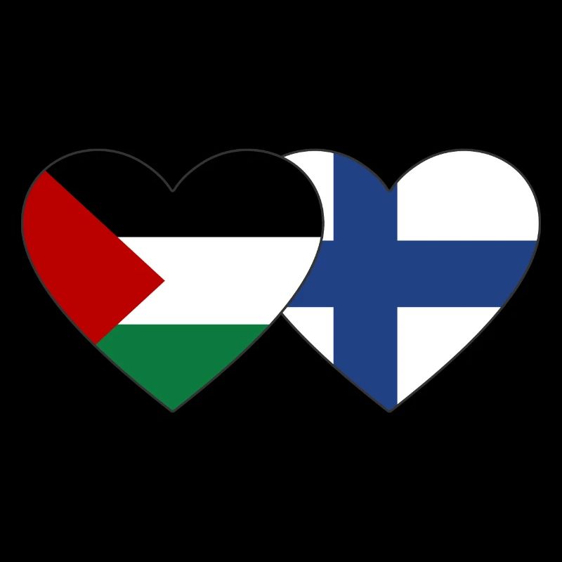 Palestine Finlande Drapeau Coeur