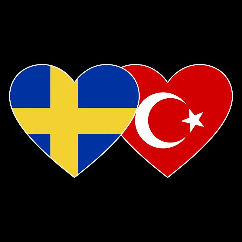Sweden Turkey Flag Heart
