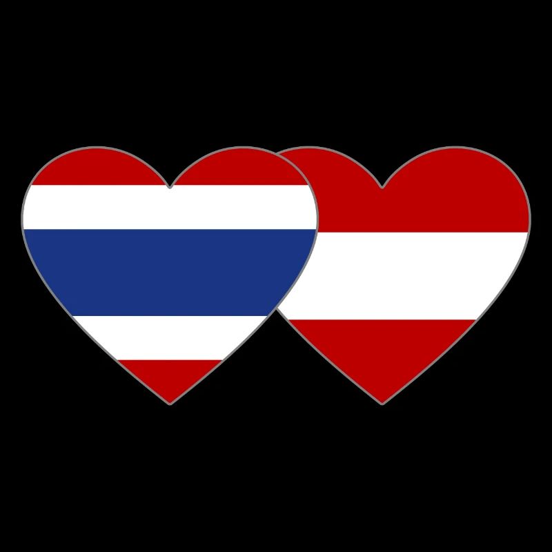 Thaïlande Autriche Drapeau Coeur