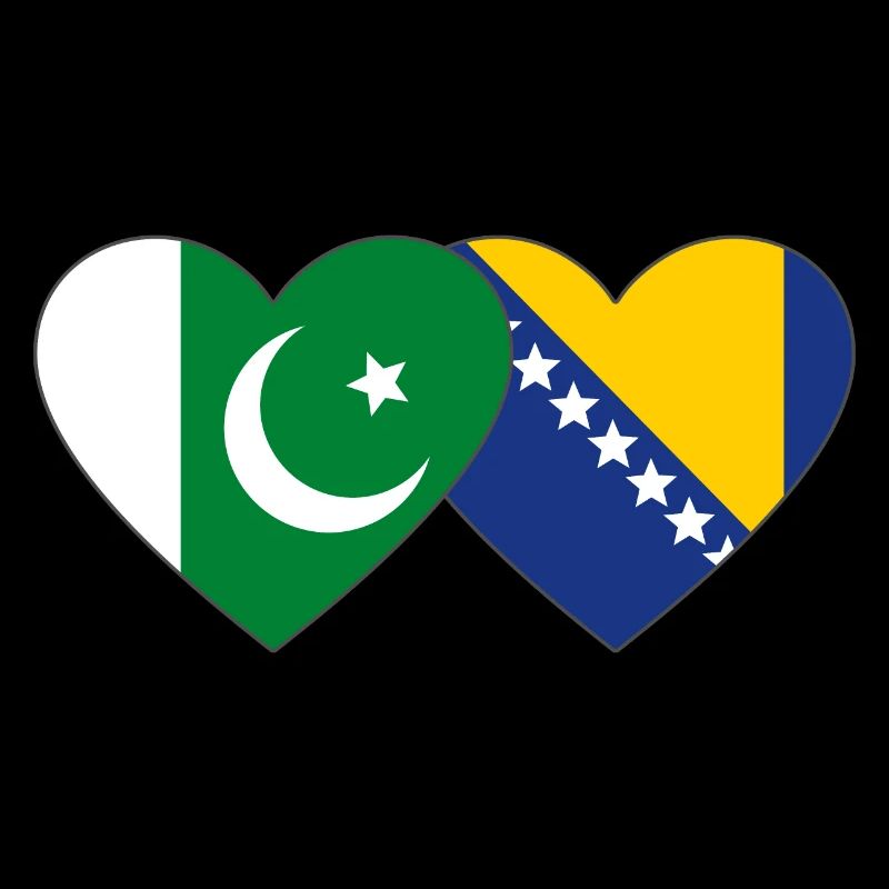 Pakistan Bosnie drapeau coeur