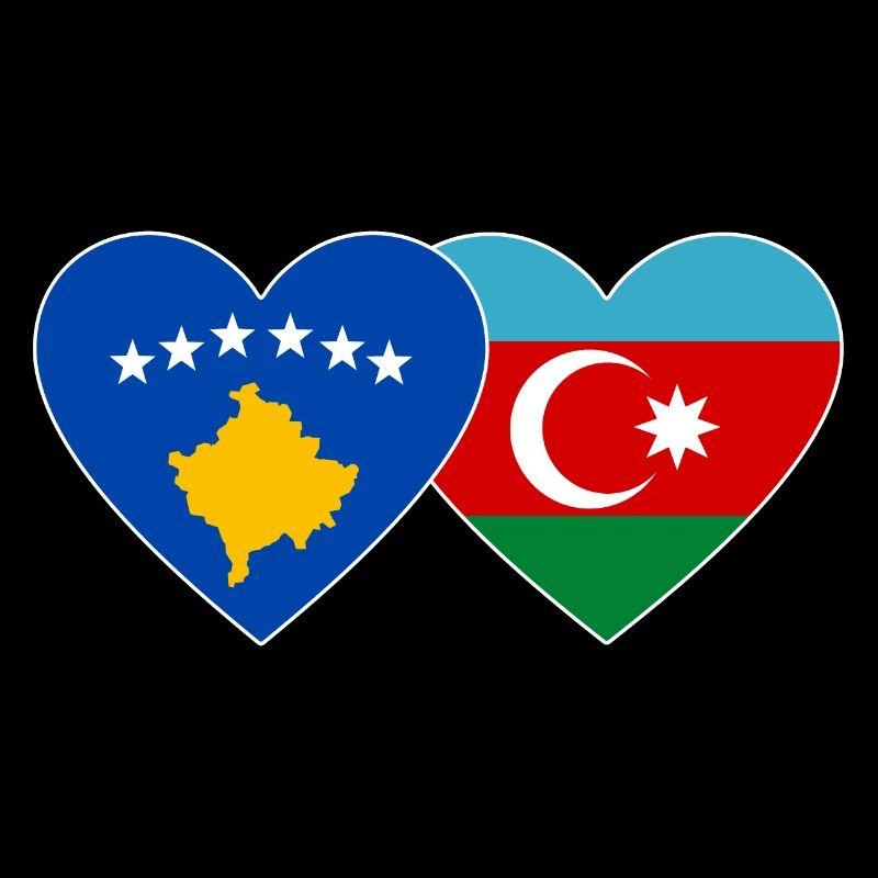 Kosovo Azerbaïdjan Drapeau Coeur