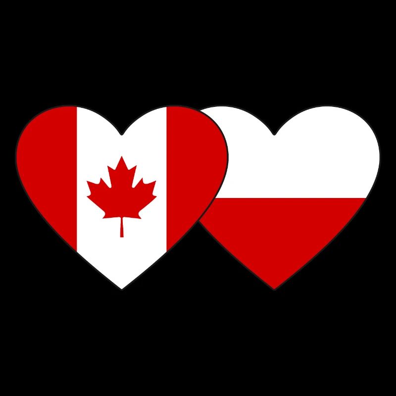 Kanada Polen Flagge Herz