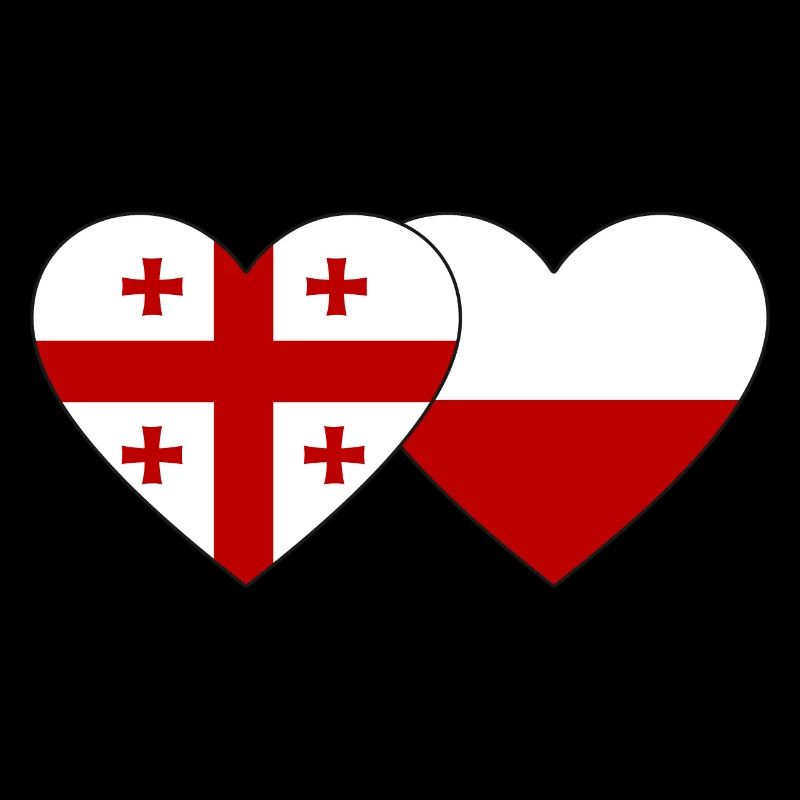 Géorgie Pologne Drapeau Coeur