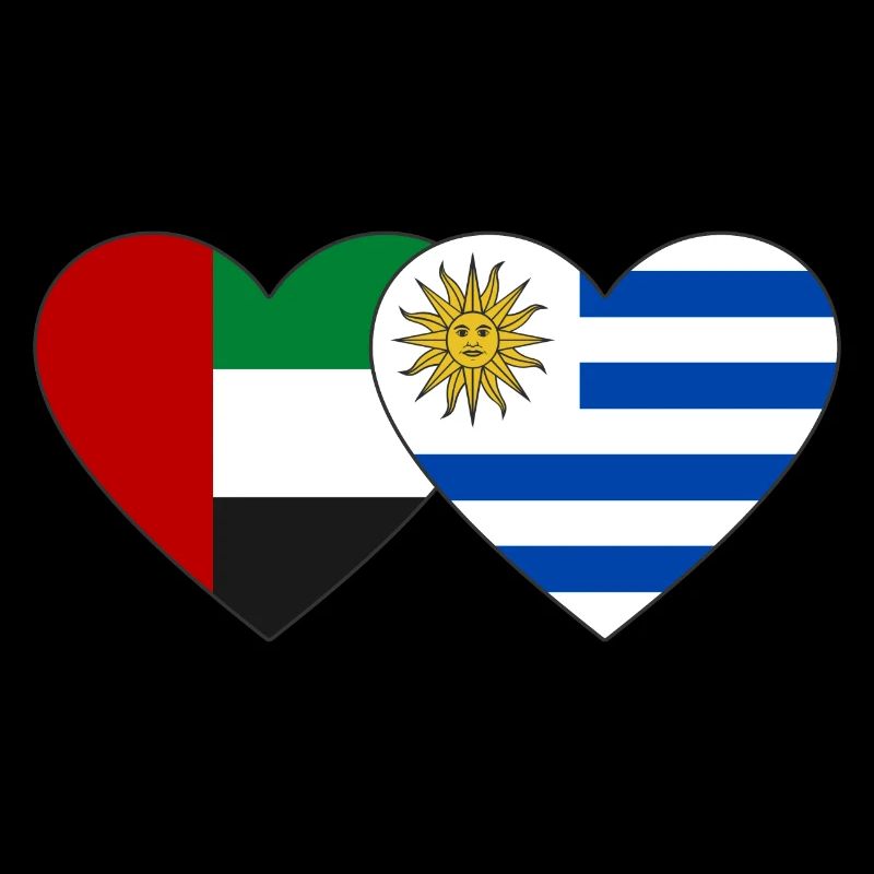 Émirats arabes unis Uruguay Drapeau Coeur