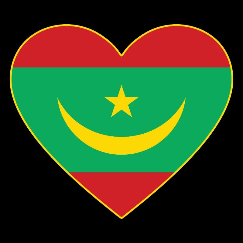 Mauritania Flag Heart