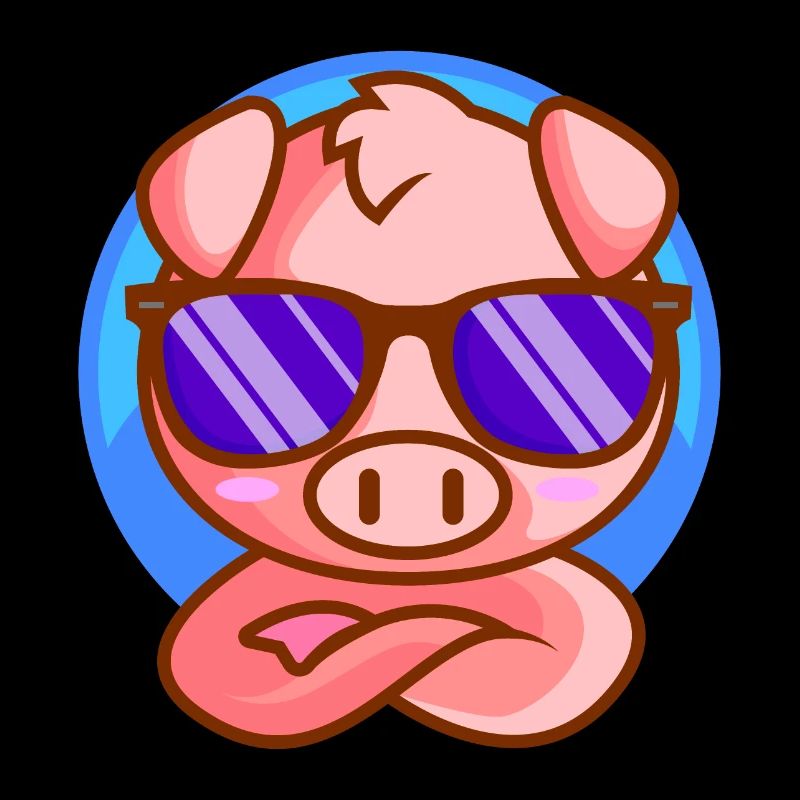 Kleines Ferkel mit Sonnenbrille