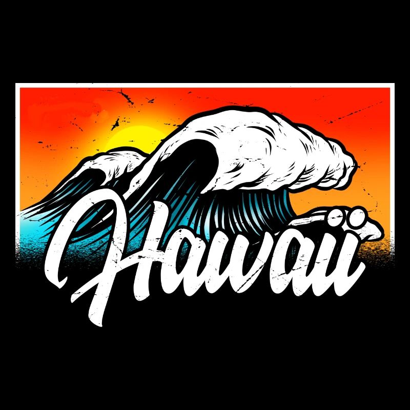 Hawaii Surfer Waves Surfing Summer Vacation.