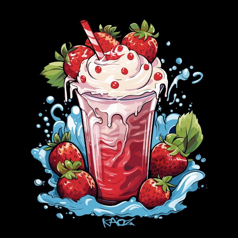 Erdbeer-Eiscreme-Milch