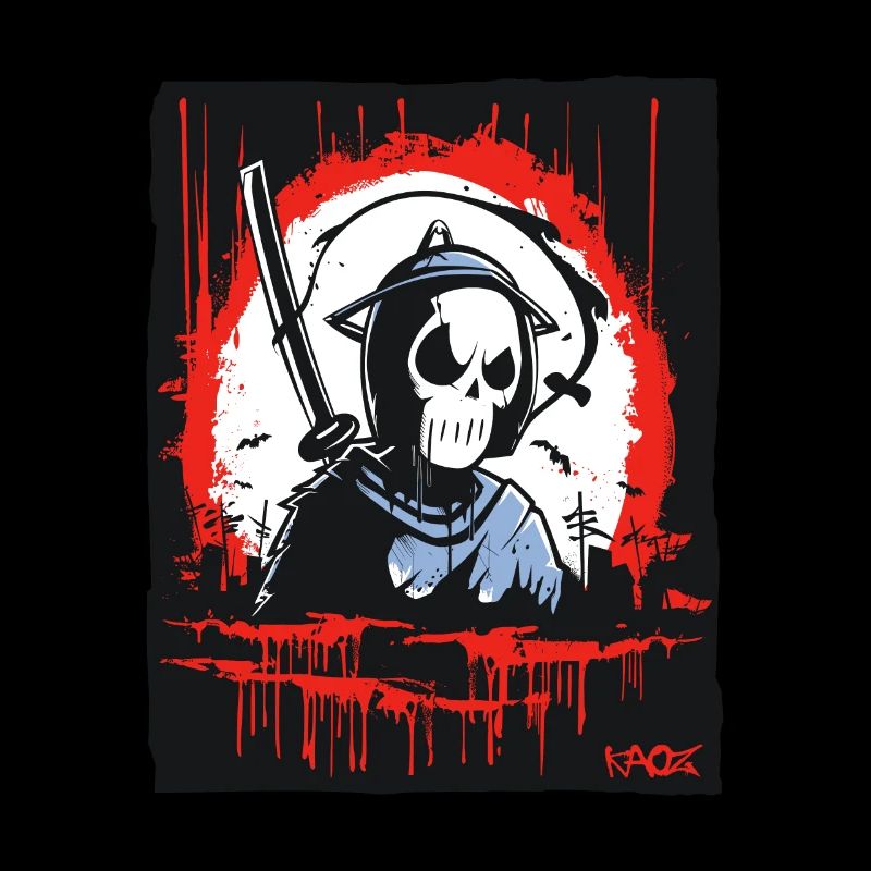 Sensenmann Totenkopf Samurai