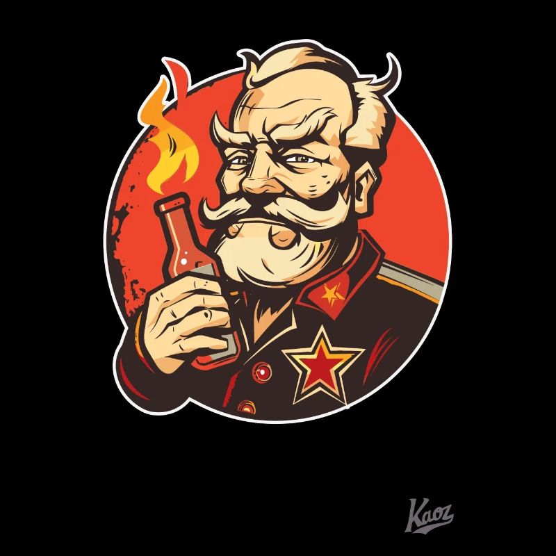 Parodie d’un parti communiste avec une bouteille