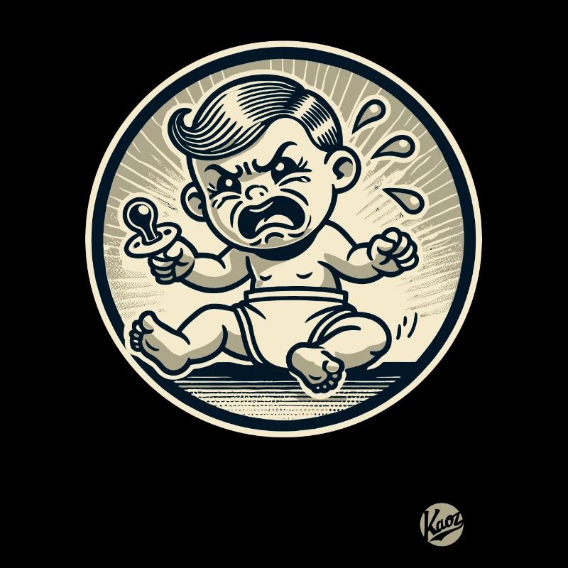 Dessin animé rétro gâté petit bébé