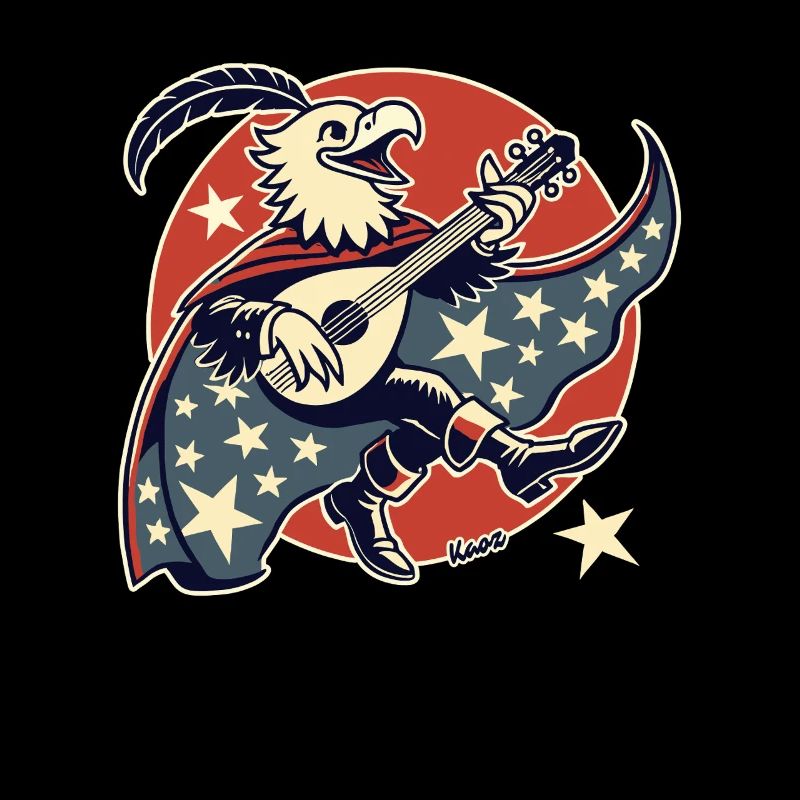 USA Patriotic Bardic Eagle with Guitar