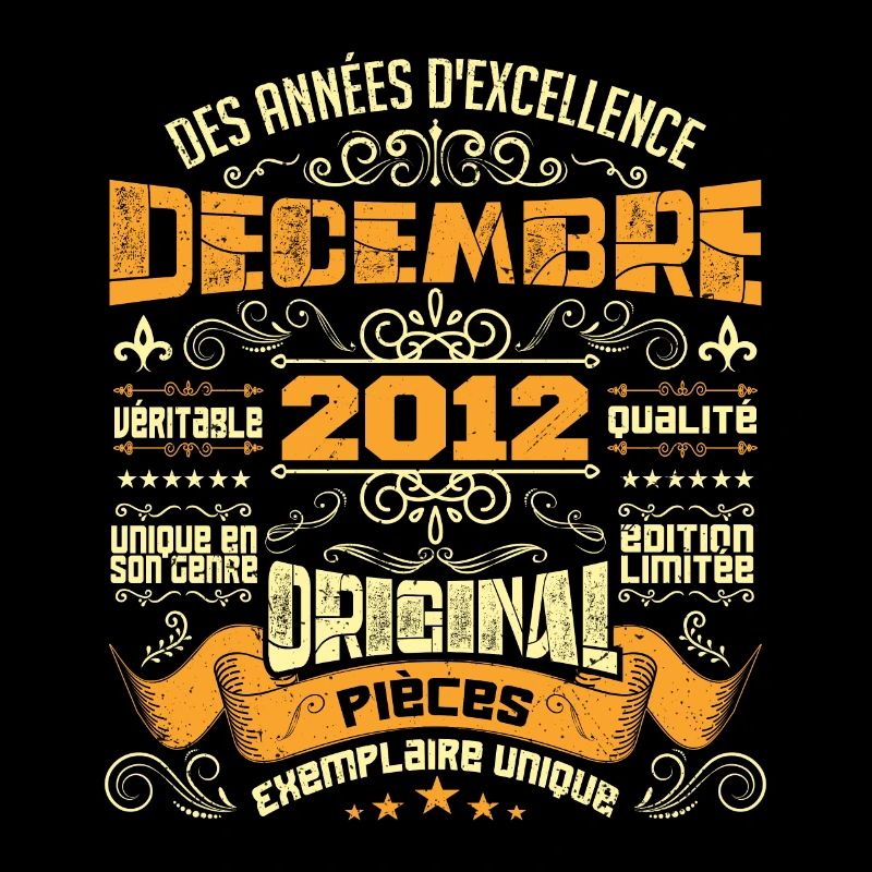 VINTAGE DÉCEMBRE 2012 ORIGINAL PIÈCES