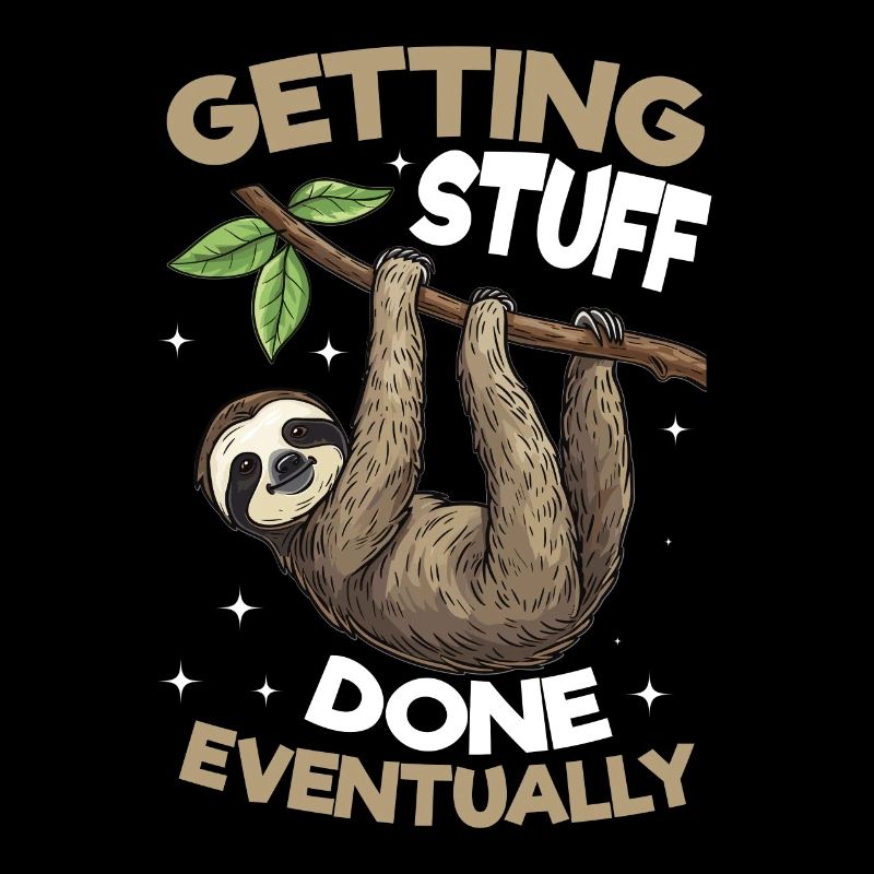 Funny Lazy Sloth Getting stuff done, eventually
