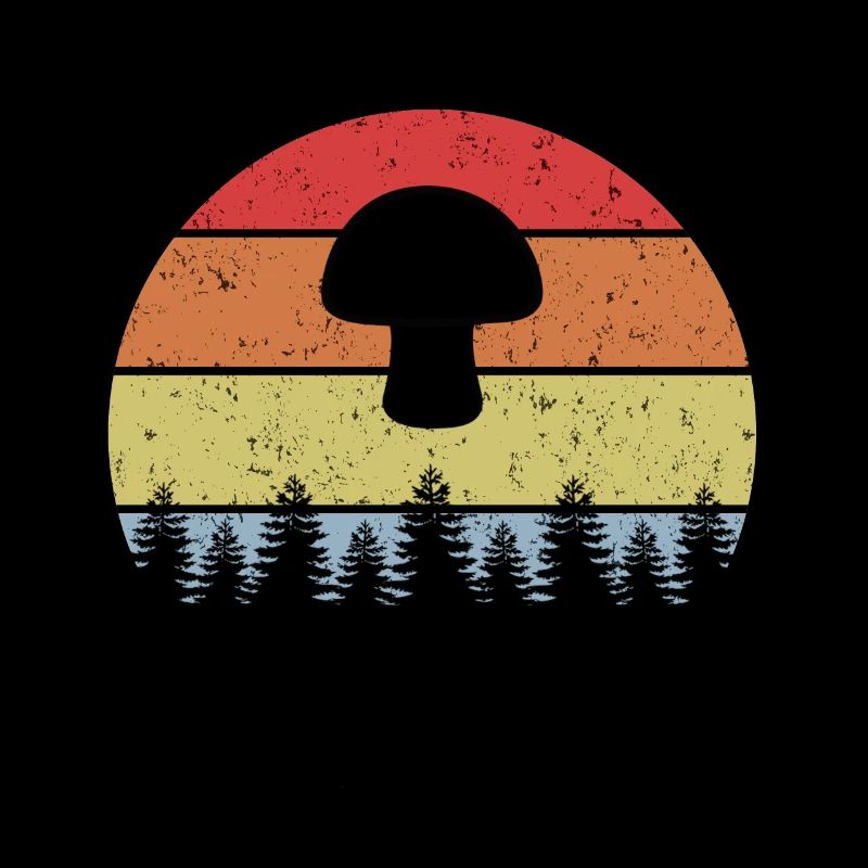 Champignons Cueeil champignons Recherche de champignon Rétro Vintage Design