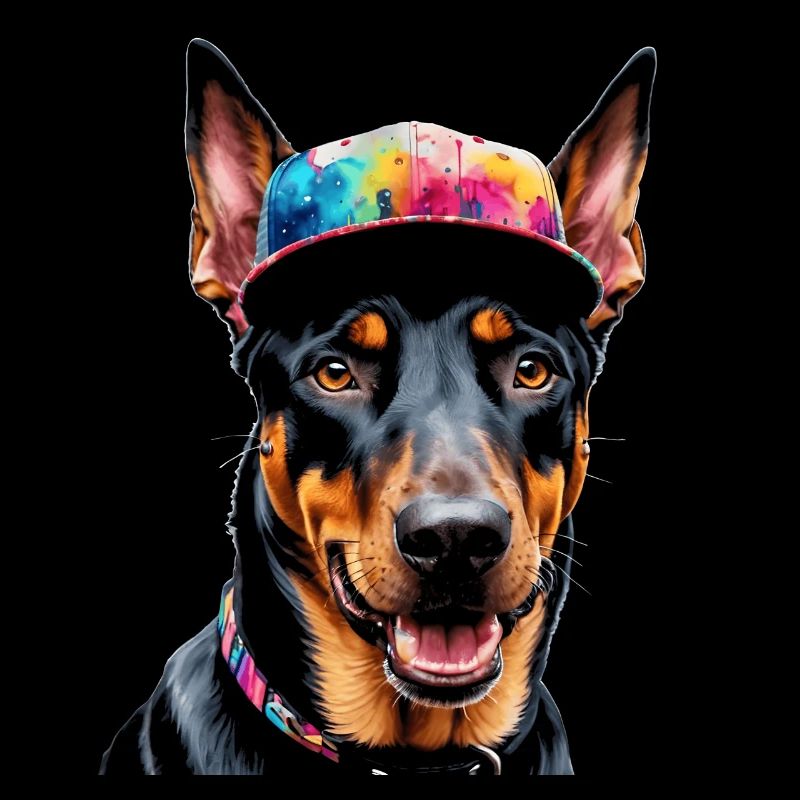 Doberman Snapback Cap Dog Funny Design Print