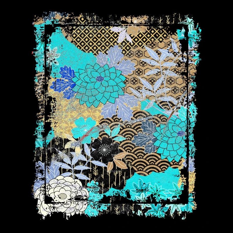 Japanese Floral Pattern Chrysanthemum Cherry