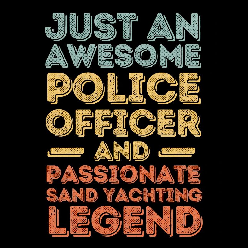 Policeman sand sailing retro