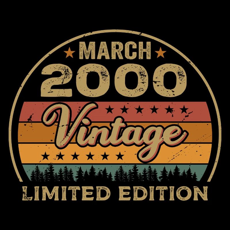 Vintage march 2000 birthday march 2000 retro 2000M