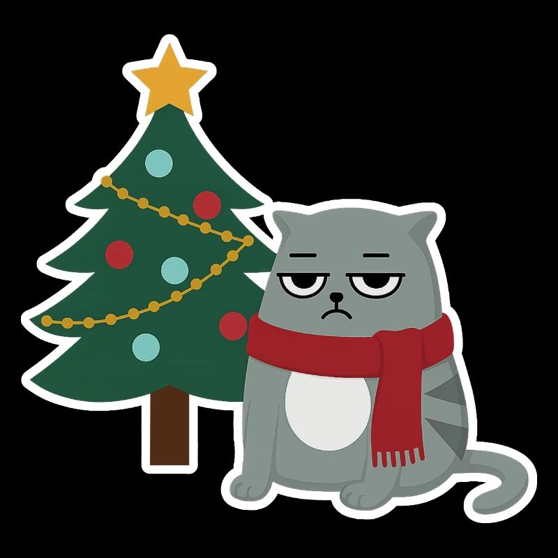 Cat Grumpy Christmas