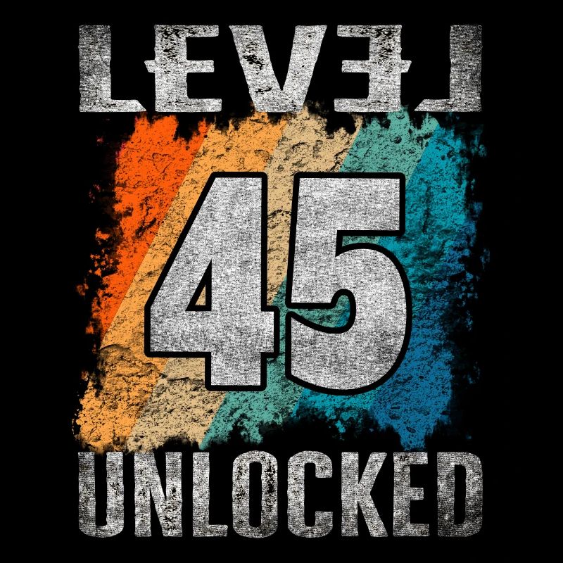 Geburtstag Geschenk Level Unlocked 45 Jahre