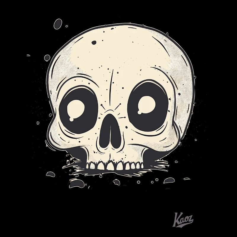 Crâne de dessin animé drôle