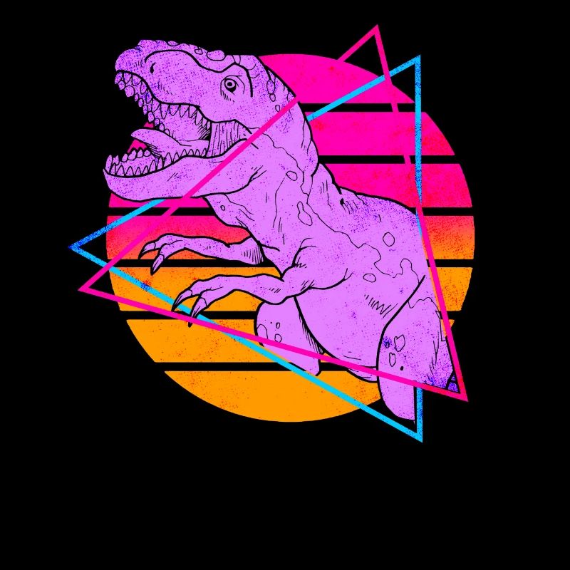 Vaporwave Synthwave T-Rex Dinosaures