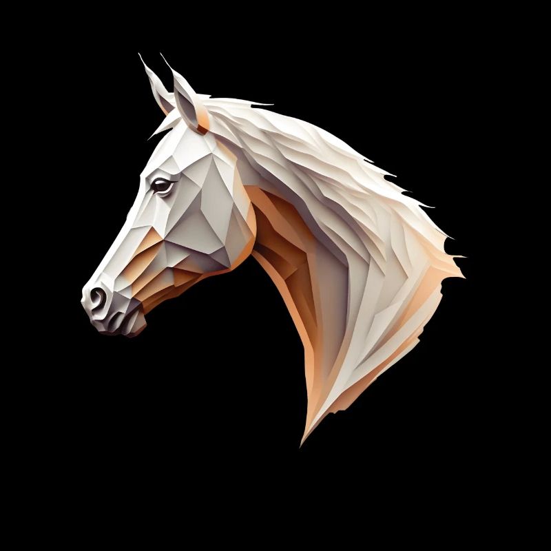 Polygone Pferdekopf Pferd tête de cheval bas poly