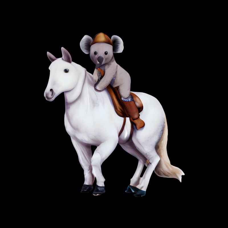 Koala sur un cheval