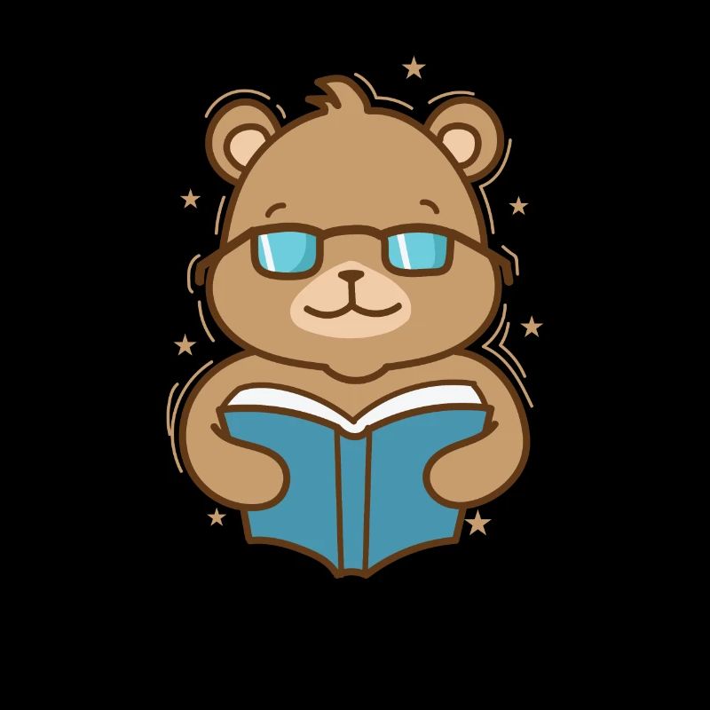 Bär liest ein Buch Wald Tier