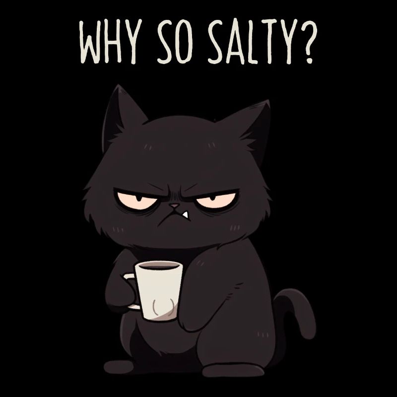 Why So Salty? Grim Cat Morning Grouch Gift
