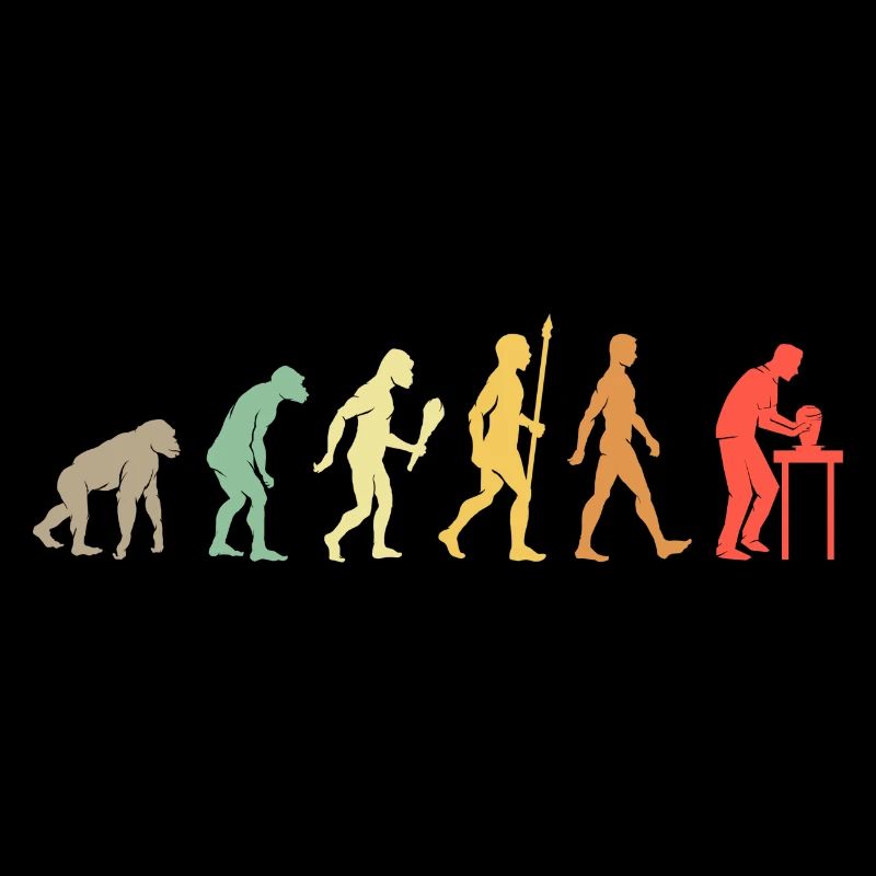 Vintage Töpferei Evolution Keramik Geschenkidee